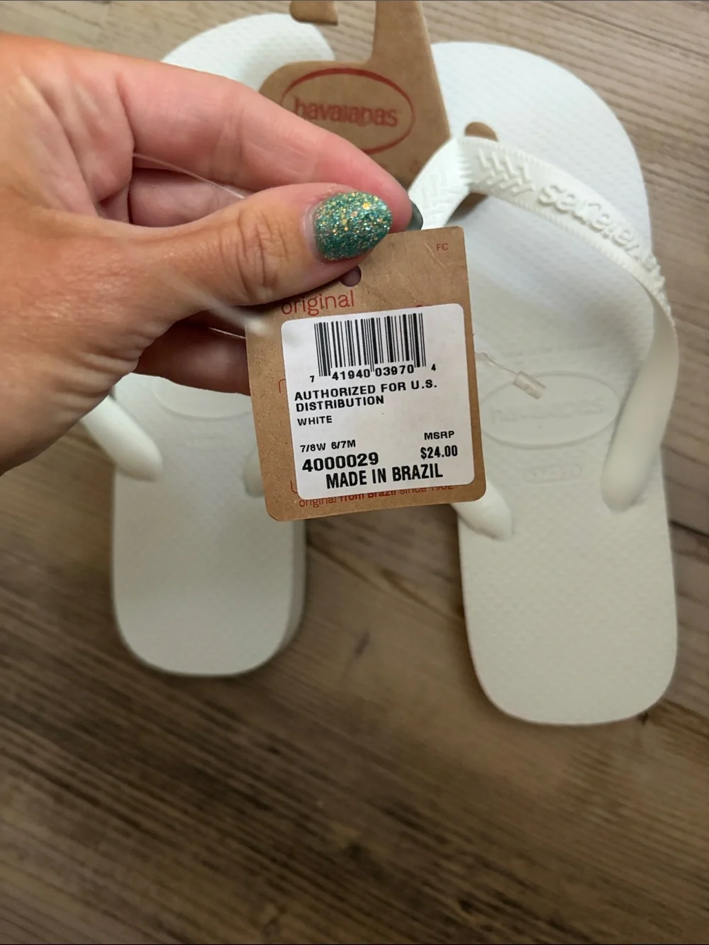 Havaianas White Classic Flip Flops
